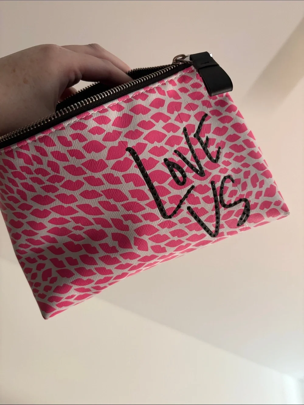 Victoria’s Secret pink neon love VS makeup bag